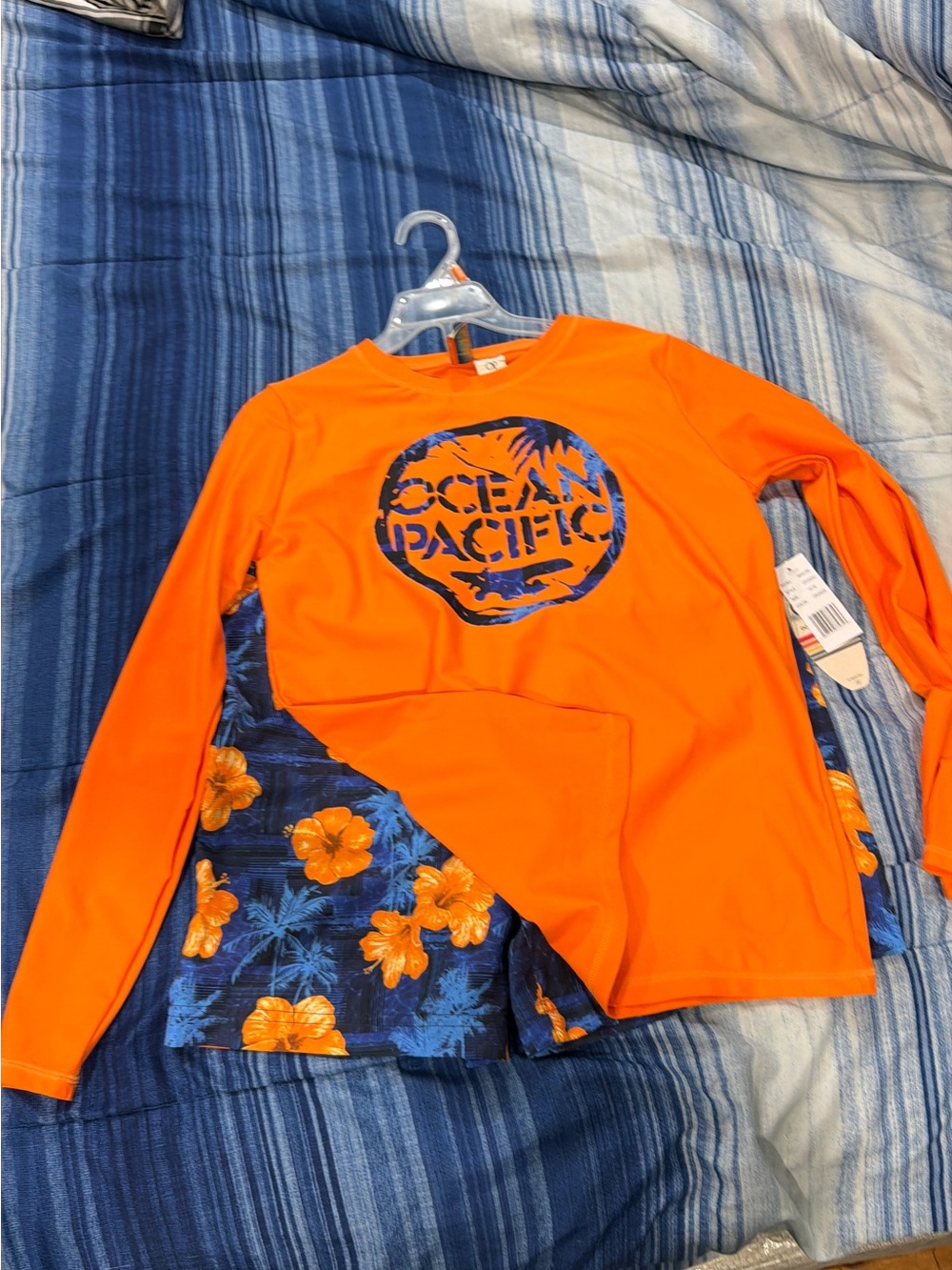 OP Kids Orange & Blue Ocean Pacific Rashguard Set